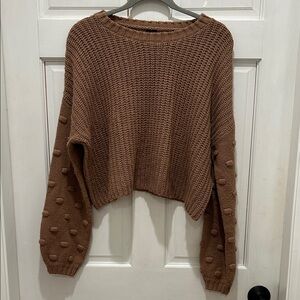 Cozy Brown-Mauve Knit Sweater